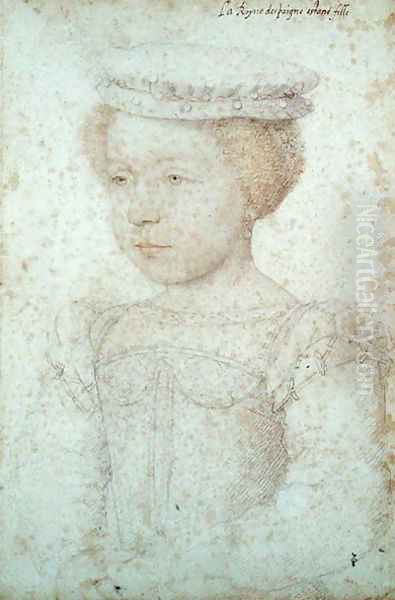 Elisabeth of France (1545-68) as a child Oil Painting by (studio of) Clouet