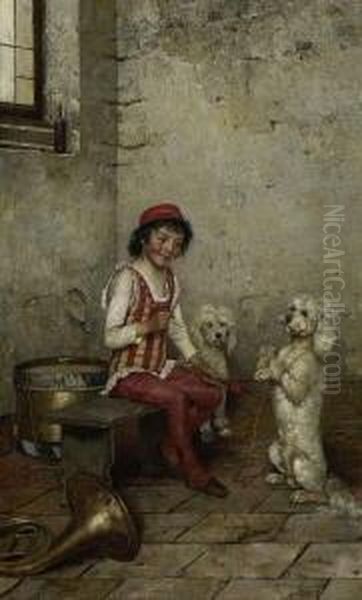 Der Kleine Dompteur. Oil Painting by Rudolf Hirth Du Frenes