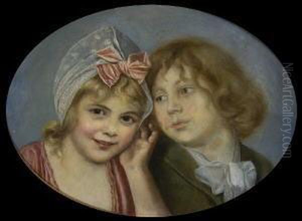 Bruder Und Schwester. Oil Painting by Rudolf Hirth Du Frenes