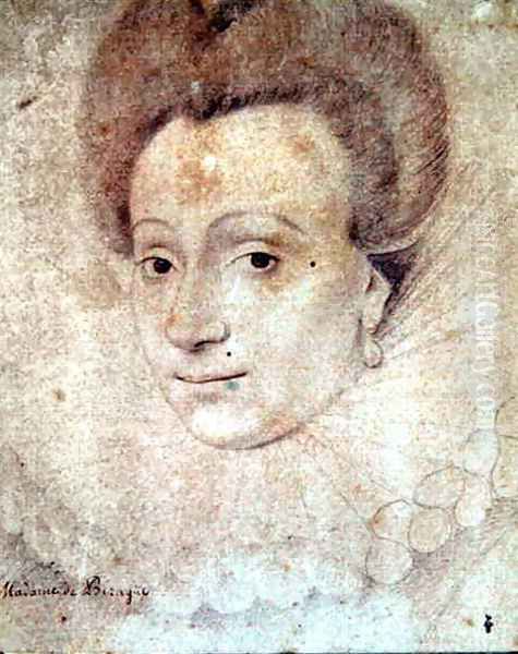 Portrait of an unknown lady, c.1595 Oil Painting by (studio of) Clouet