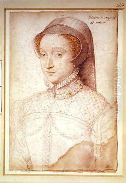 Jacqueline de Rohan, marquise de Rothelin (1520-86), c.1559 Oil Painting by (studio of) Clouet