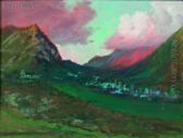 A Hawaiian View Oil Painting by David Howard Hitchcock