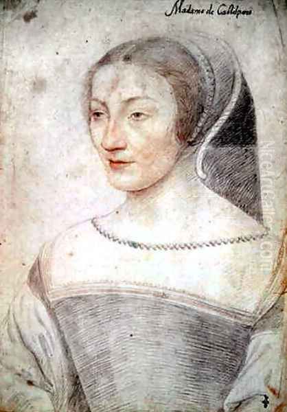 Madeleine d'Ognies (c.1518-71), femme de Brunet, seigneur de Castelpers, c.1538 Oil Painting by (studio of) Clouet