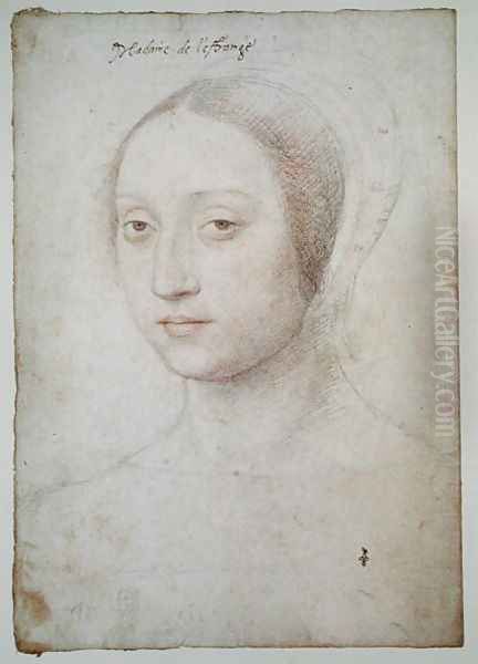 Portrait of Marie de Langeac (1508-88) 1533-35 Oil Painting by (studio of) Clouet