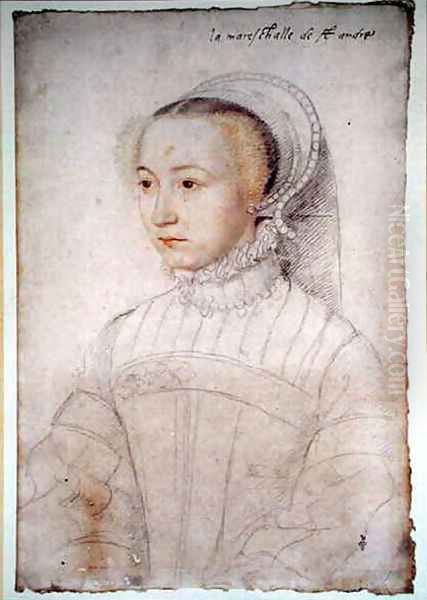 Marguerite de Lustrac (c.1520-74), wife of Jacques d'Albon, seigneur de Saint-Andre, marechal de France, c.1548 Oil Painting by (studio of) Clouet