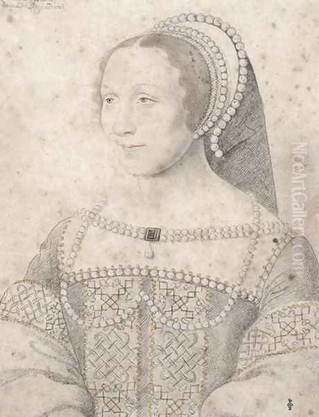 Madeleine de Mailly, wife of Charles de Roye, c.1535 (2) Oil Painting by (studio of) Clouet