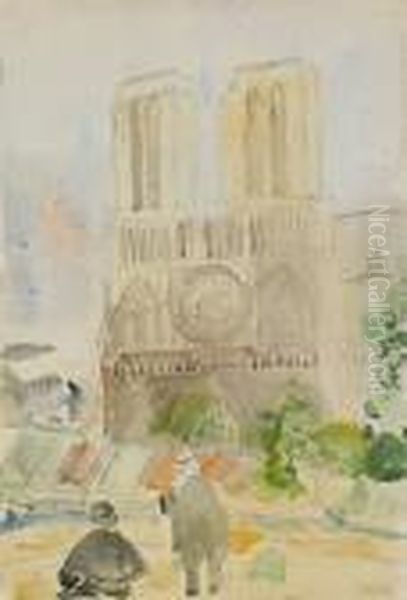 Notre Dame Oil Painting by Sigrid Hjerten