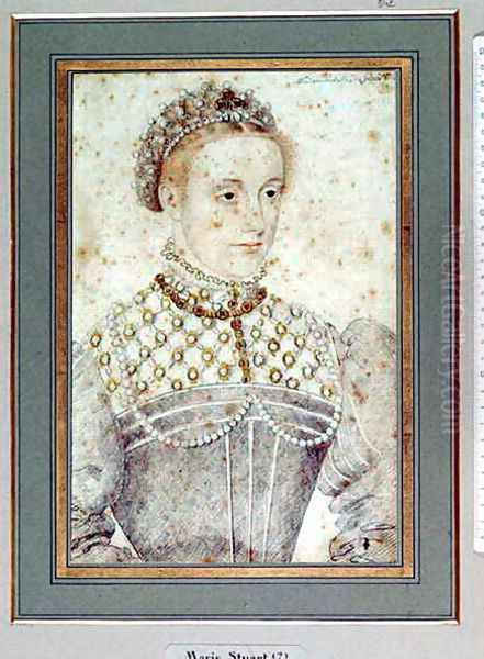 Portrait presumed to be Mary Queen of Scots (1542-87) c.1560 Oil Painting by (studio of) Clouet