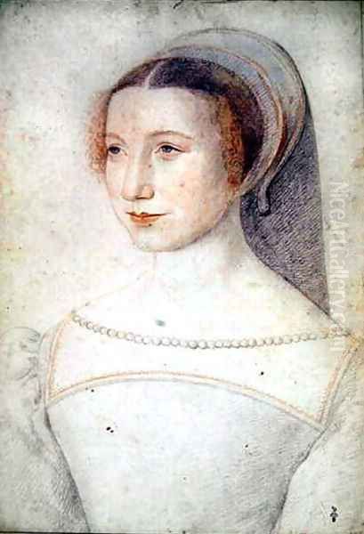 Unknown portrait of a young Lady, c.1540 Oil Painting by (studio of) Clouet