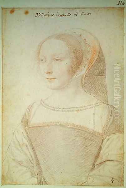 Francoise de Longwy (c.1510-65) wife of Philippe Chapot, Seigneur de Brion, c.1535 Oil Painting by (studio of) Clouet