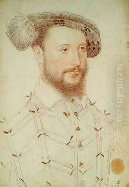 Portrait of a Man, possibly Antoine de Halluin (c.1505-53) seigneur de Piennes, c.1550 Oil Painting by (studio of) Clouet