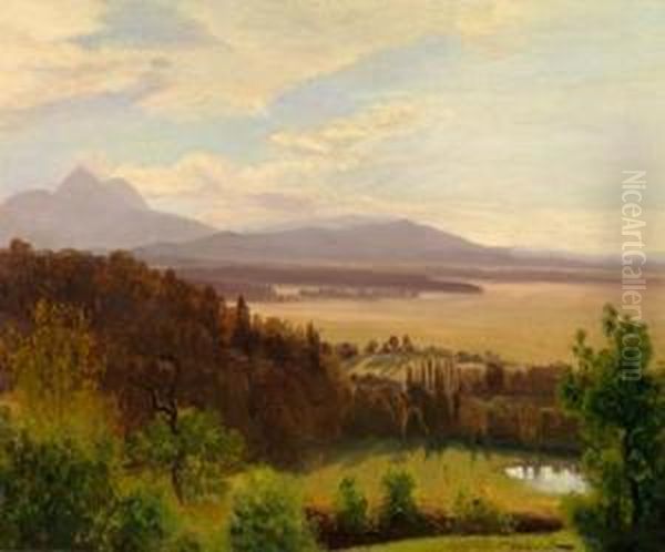 Blick Vom Monchsberg Gegen Denhohen Stauffen Oil Painting by Anton Avlov Hlavacek /