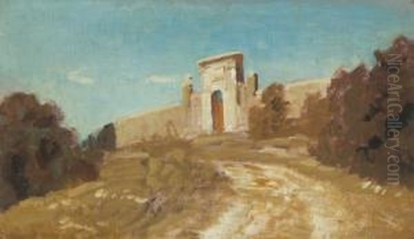 Friedhofseingang Bei Duino,triest Oil Painting by Anton Avlov Hlavacek /