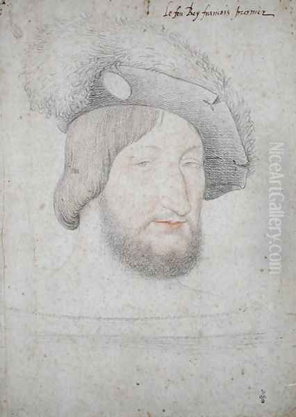 Portrait of Francois I (1494-1547) before 1525 Oil Painting by (studio of) Clouet