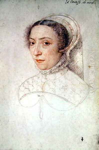 Francoise de Pompadour, femme de Claude, comte de Maure, c.1555 Oil Painting by (studio of) Clouet