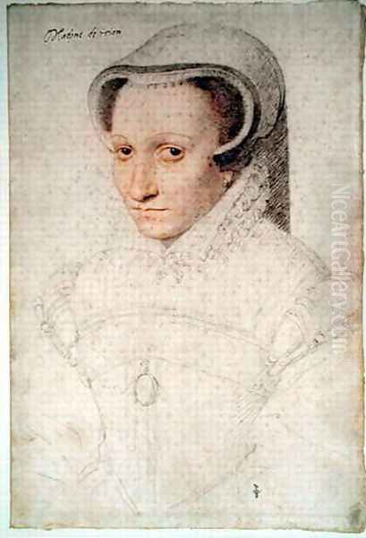 Madeleine de Luxembourg (c.1525-.), wife of Georges de La Tremouille, baron de Royan, c.1563 Oil Painting by (studio of) Clouet