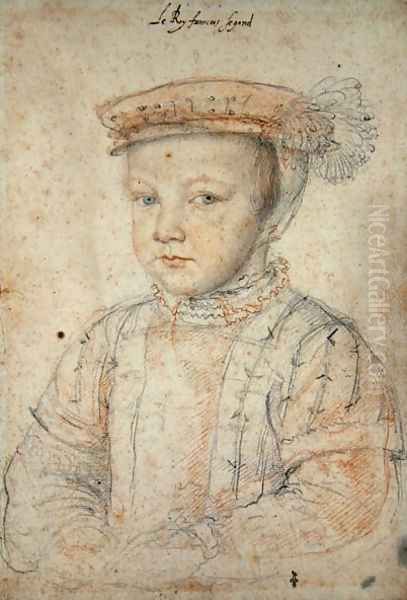 The Dauphin Francois de France (1544-60) future King Francois II, 1552 (2) Oil Painting by (studio of) Clouet