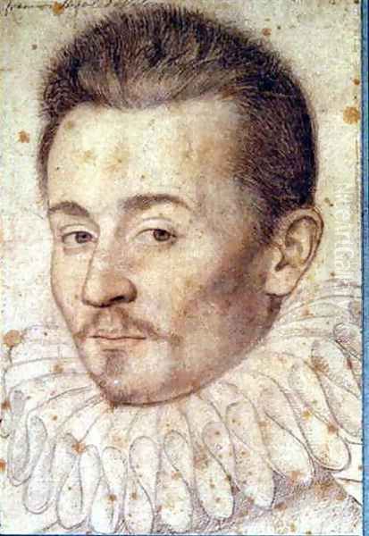 Portrait od an unknown man, probably duc d'Alencon c.1580 Oil Painting by (studio of) Clouet