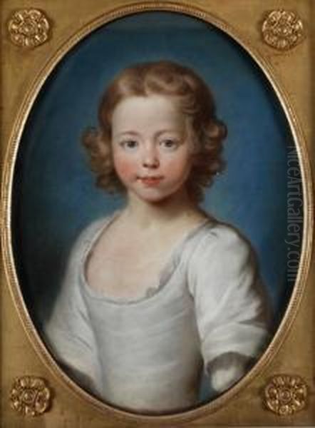 Portrait Of Achild Head And Shoulders Oil Painting by Hoare, William, of Bath