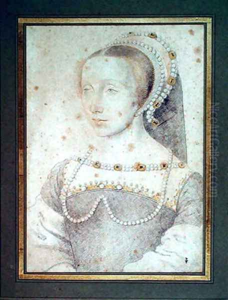 Portrait of an unknown Lady, c.1540 Oil Painting by (studio of) Clouet