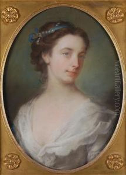 Portrait Of A Lady Head And Shoulders Oil Painting by Hoare, William, of Bath