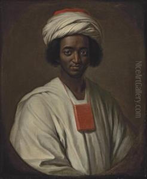 Portrait Of Ayuba Suleiman 
Diallo, Called Job Ben Solomon (1701-1773), Half-length, In African 
Dress, With The Qu'ran Around His Neck, In A Feigned Oval by Hoare, William, of Bath