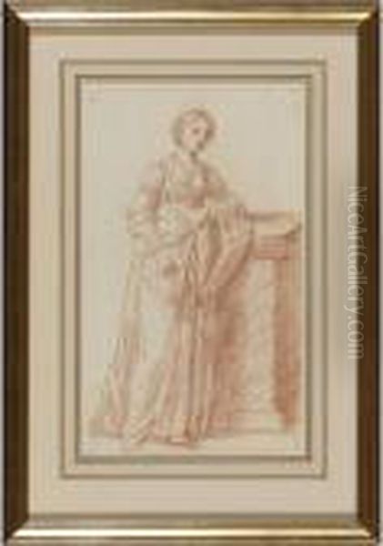 Study Of A Woman By A Plinth Oil Painting by Hoare, William, of Bath