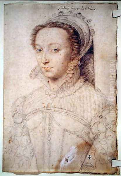 Marie de Gaignon (1520-68), c.1563 Oil Painting by (studio of) Clouet