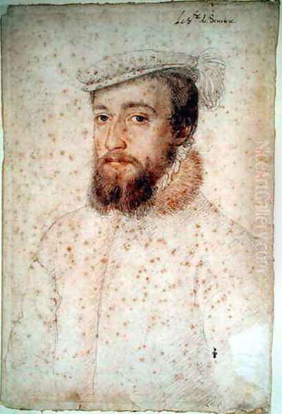 Francois de Saint Nectaire (1523-96), or M. de la Ferte Senectere, c.1555 Oil Painting by (studio of) Clouet