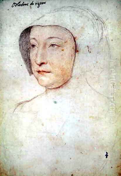 Louise de Polignac (1480-c.1545), femme de Francois du Fou, seigneur du Vigean, c.1523 Oil Painting by (studio of) Clouet