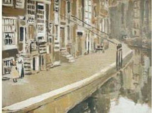 Amsterdam Oil Painting by Gaston Hochard