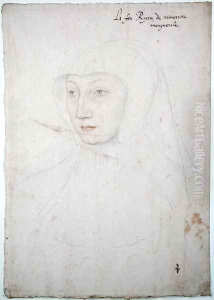 Marguerite de Valois or d'Orleans-Angouleme (1492-1549) c.1525-27 Oil Painting by (studio of) Clouet