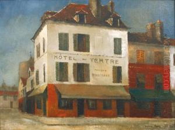 Hotel Du Tertre, Montmartre Oil Painting by Pierre Hode