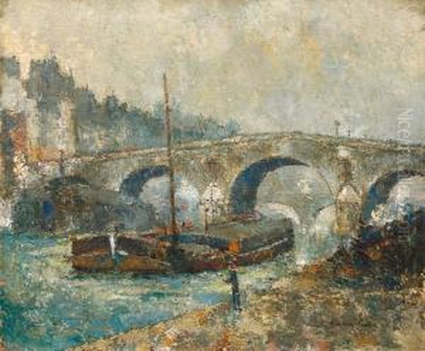 Le Pont Marie A Paris Oil Painting by Pierre Hode