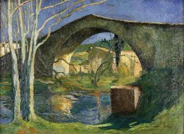 Le Pont Des Trois Sautets Oil Painting by Pierre Hode