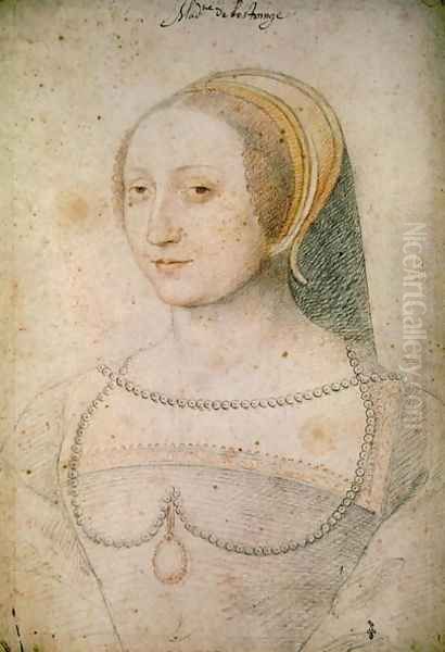 Marie de Langeac (1508-88) c.1540 Oil Painting by (studio of) Clouet