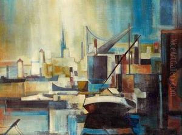 Le Port De Rouen Oil Painting by Pierre Hode