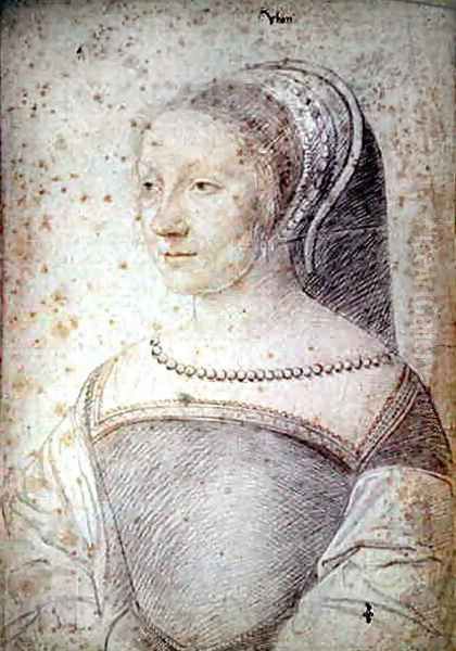 Gilberte (1521-?), daughter of Blaise de Rabutin, seigneur de Huban, c.1538 Oil Painting by (studio of) Clouet