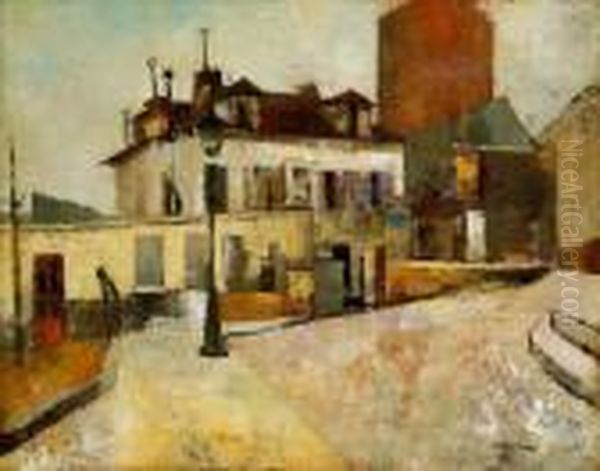 Rue A Montmartre Oil Painting by Pierre Hode