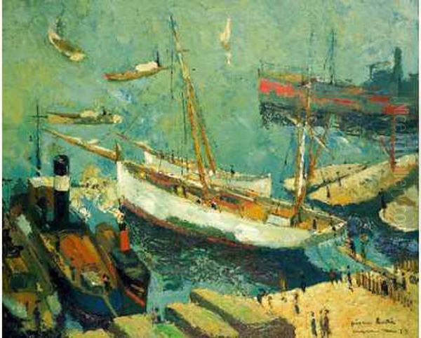 Le Port De Marseille Oil Painting by Pierre Hode