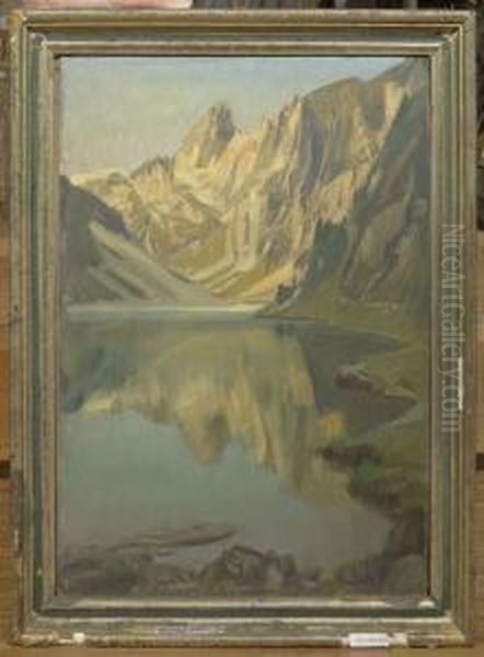 Fahlensee Bei Altstein Appenzell. Oil Painting by Ernst I Hodel