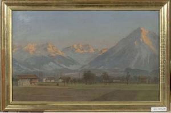 Berglandschaft. Oil Painting by Ernst I Hodel