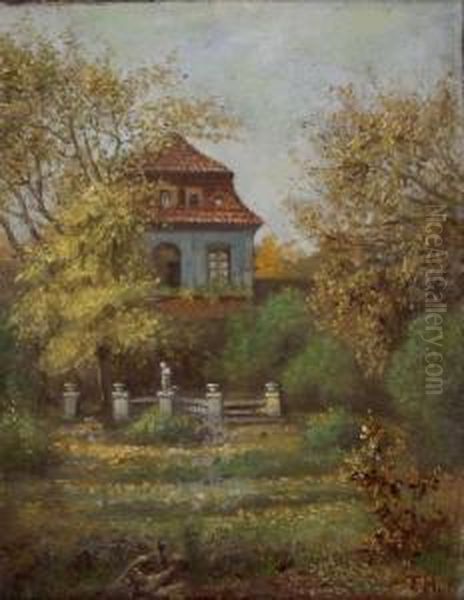 Sonniger Herbsttag Im Park Des Richard Wagner Museums Oil Painting by Ernst Ii Hodel