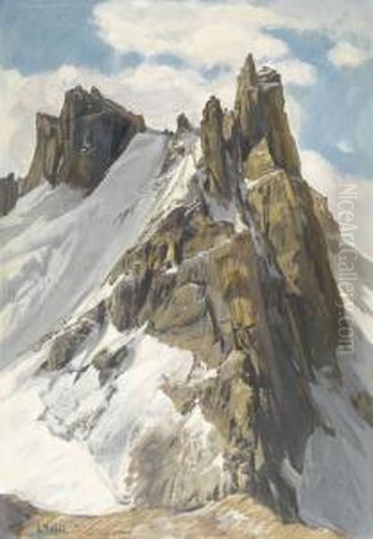 Spannort Adlerspitze Oil Painting by Ernst Ii Hodel