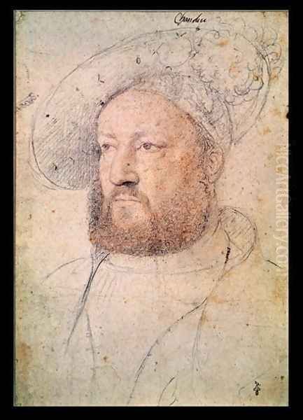 Louis de Chandio (1480-1532) Lord of Bussy, c.1520 Oil Painting by (studio of) Clouet