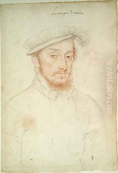 Louis de Sainte-Maure (1520-72) Marquis de Nesles, c. 1555 Oil Painting by (studio of) Clouet