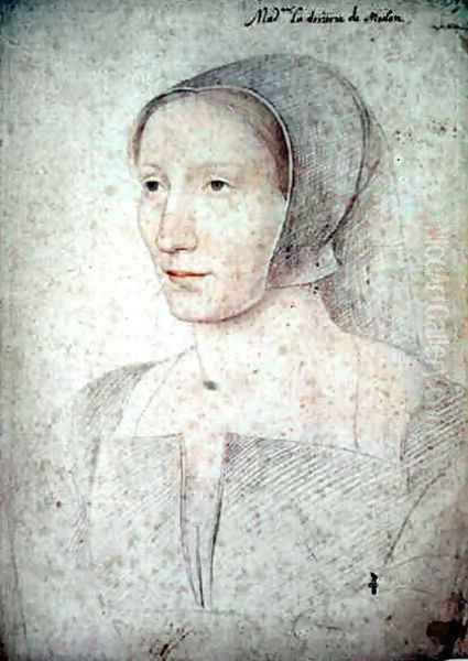 Madeleine de Crussol (1490-1531), dame de Mitte de Miolans, femme de Louis de Miolans, c.1523 Oil Painting by (studio of) Clouet