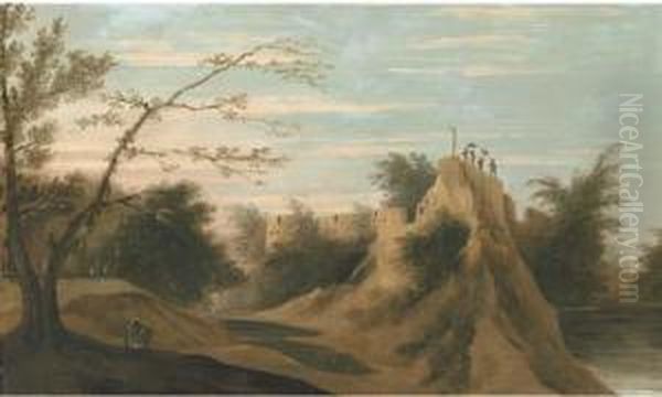 View Of The Fort Of Pateeta, Near Chunar Oil Painting by William Hodges