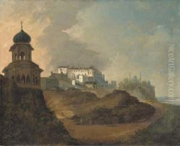 View Of The Palace Of Nawab Asaf-ud-daulah At Lucknow Oil Painting by William Hodges