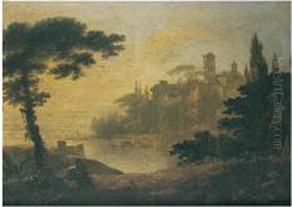 A View Of An Italianate Coastline Oil Painting by William Hodges